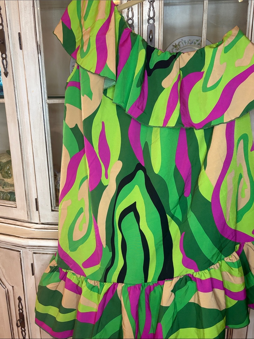 Vibrant Multi-Color Ruffle Tiered Women’s Dress